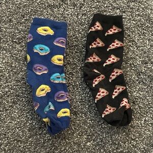 Kids Novelty Socks - Donut & Pizza